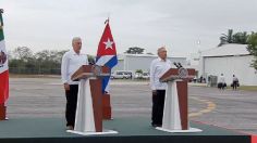 AMLO recibe a Miguel Díaz-Canel, presidente de Cuba en el aeropuerto de Campeche