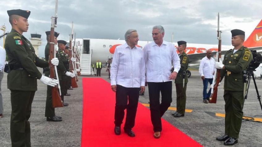 AMLO refrenda la relación entre México y Cuba al recibir al presidente Díaz-Canel