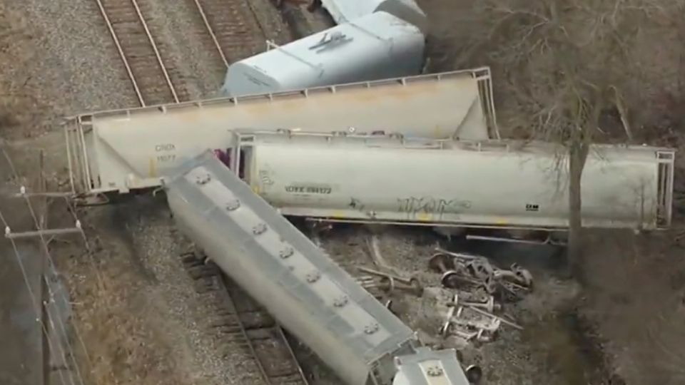 El tren descarriló en Van Buren Township.