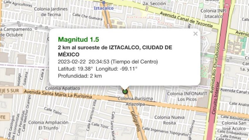 Se registra microsismo en Iztacalco: es el quinto en 24 horas en la CDMX