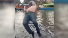 VIDEO | Tremendo chapuzón: sin playera y al ritmo de banda turistas se lanzan a los canales de Xochimilco