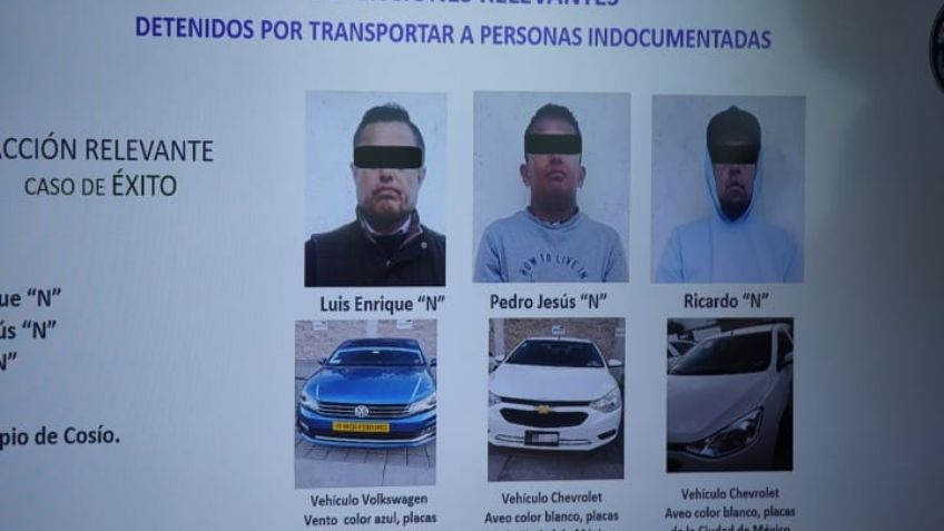 Detienen a tres "polleros" que transportaban 13 indocumentados