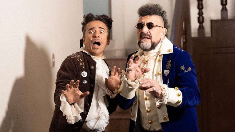 Rubén Albarrán y Sergio Arau en la grabación del videoclip de 'Paraliza'