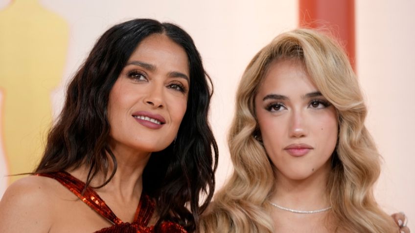 Valentina Pinault, hija de Salma Hayek, recrea icónico look de su madre en los 90 con elegante vestido rojo