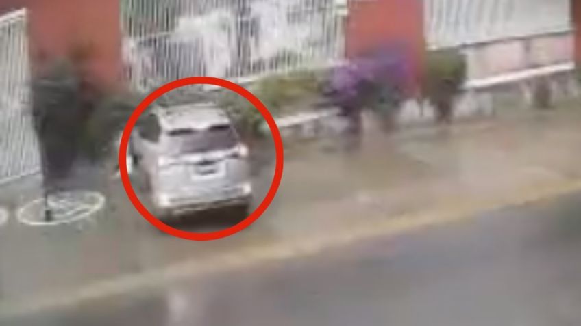 VIDEO: sin importar la lluvia, roban en segundos una camioneta afuera de una prepa