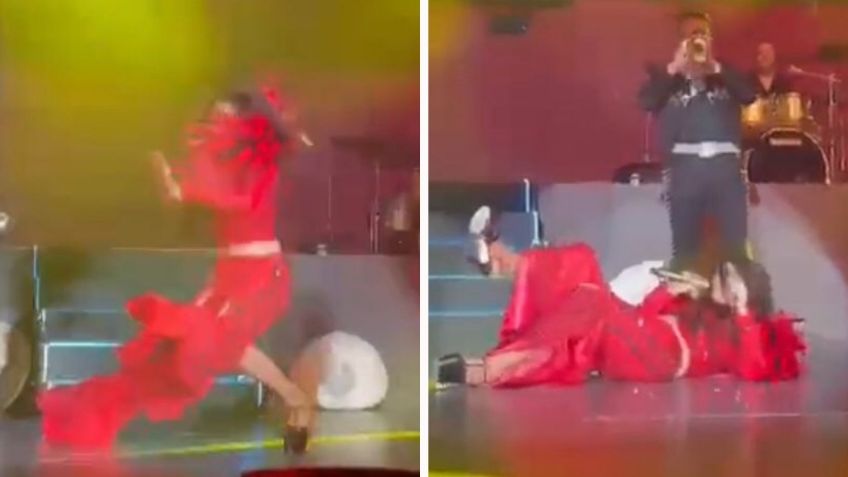 VIDEO: Ana Bárbara sufre fuerte caída en pleno escenario del Auditorio Nacional