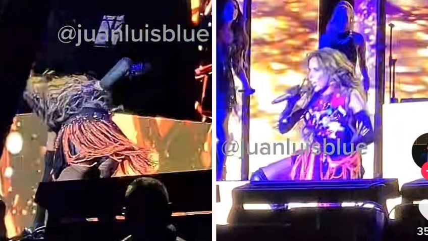 Gloria Trevi sufre una brutal caída en pleno concierto, pero resolvió como toda una diva