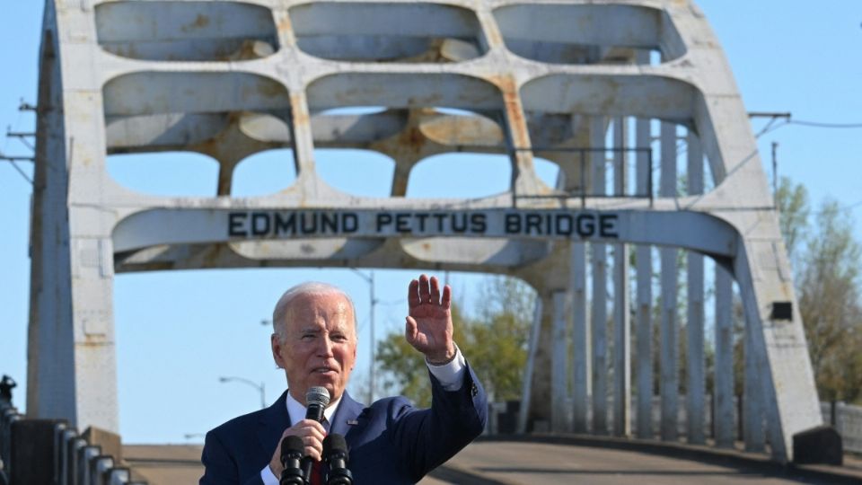 El pasado fin de semana, Biden estuvo en el puente de Edmund Pettus.