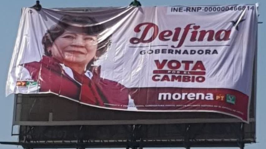 Denuncia PRI espectaculares a favor de Delfina Gómez