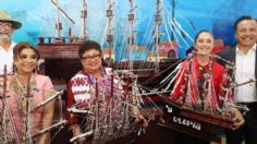 Artesanos veracruzanos le regalan un barco a Claudia Sheinbaum