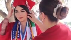 Bionce Amaya amaba México, se graduó con birrete y estola con la bandera