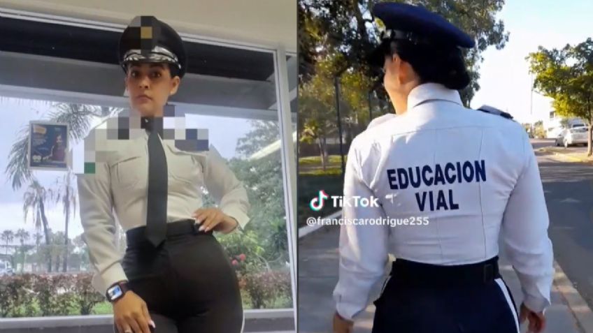 Policía de tránsito en Culiacán se roba los suspiros en TikTok con escultural figura