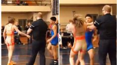 VIDEO: ¿mal perdedor? Joven pierde un combate de lucha y golpea a su rival cuando le ofreció la mano