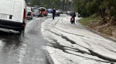 Las impactantes imágenes de la granizada que congeló la circulación en la México - Cuernavaca