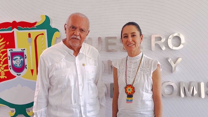 Claudia Sheinbaum es recibida por Miguel Ángel Navarro en Nayarit