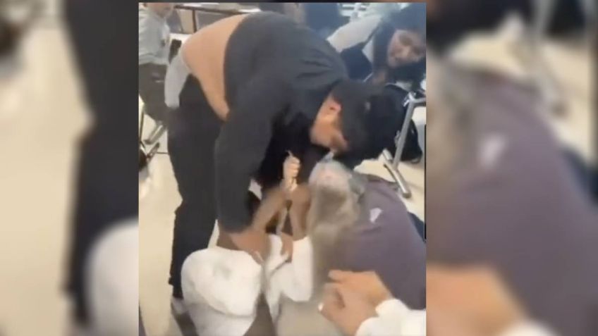 VIDEO: una maestra fue brutalmente golpeada al tratar de parar una pelea de sus alumnos