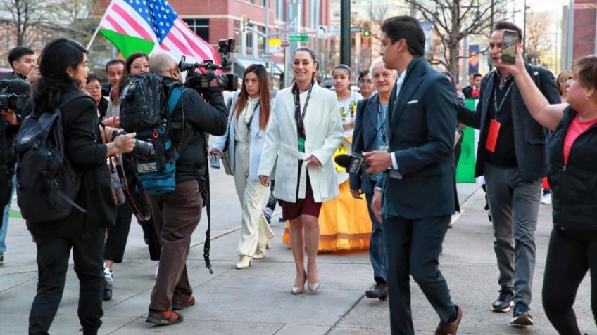 Comunidad migrante recibe a Claudia Sheinbaum en Denver con mariachis