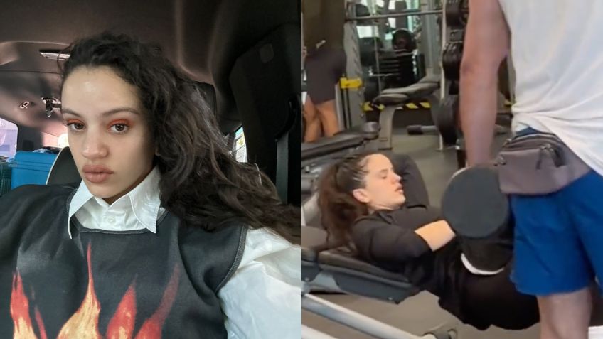 Rosalía fue captada en un gym de la CDMX, mientras sus fanáticos acamparon para verla en el Zócalo