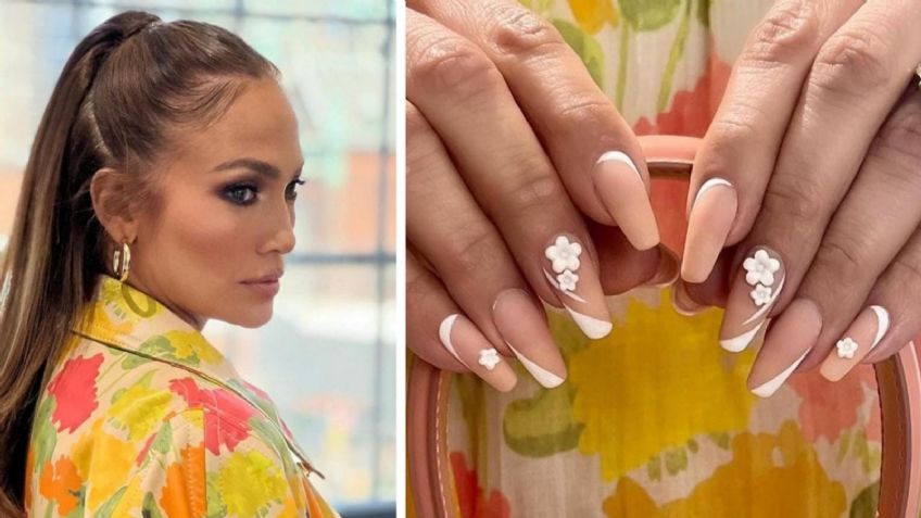 JLo impone tendencia con diseño de uñas de flores para rejuvenecer las manos