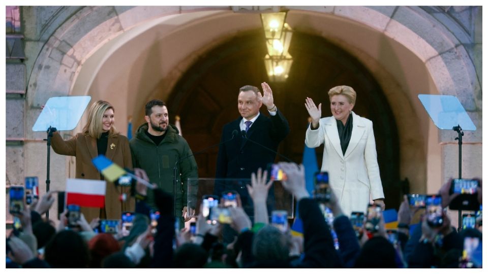 Zelenski visitó a su homólogo polaco para agradecer el apoyo