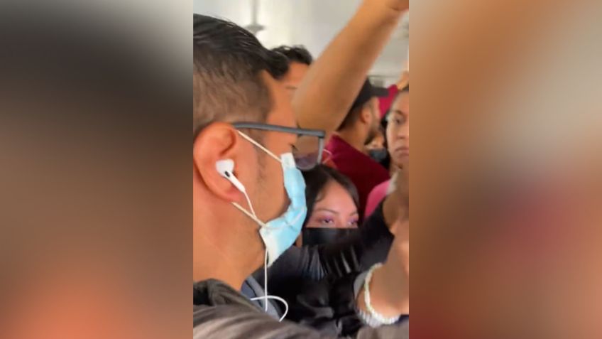 VIDEO | "Me viene manoseando": una joven expone al hombre que la acosó en el transporte público de Puebla