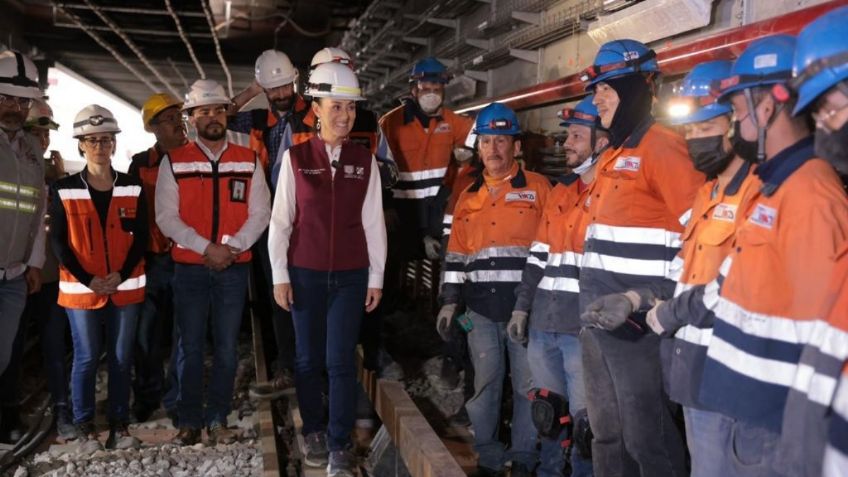 Claudia Sheinbaum supervisa trabajos de modernización en Línea 1 del Metro