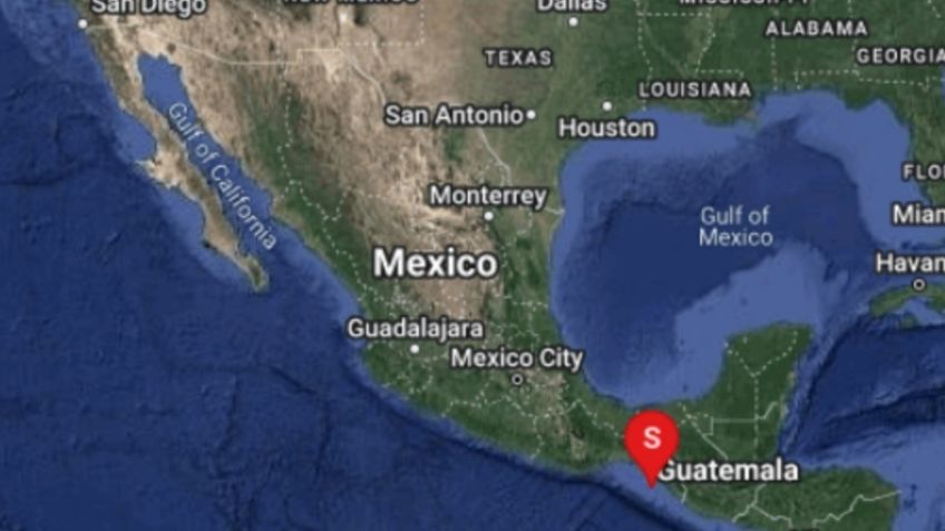 Se registra un sismo con magnitud de 5 al suroeste de Chiapas