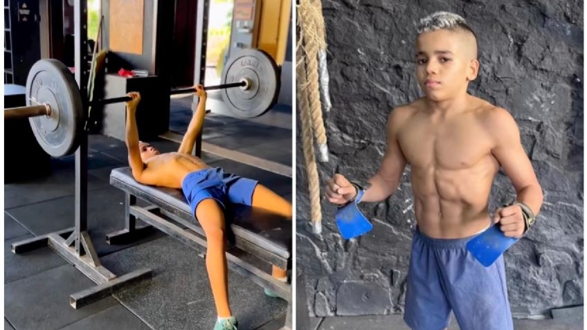 Niño de 12 años es conocido como "Mini Hulk", por su musculatura y su intensa rutina de crossfit