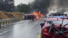 VIDEO | Brutal choque en la autopista Amozoc-Perote: al menos 5 personas mueren calcinadas