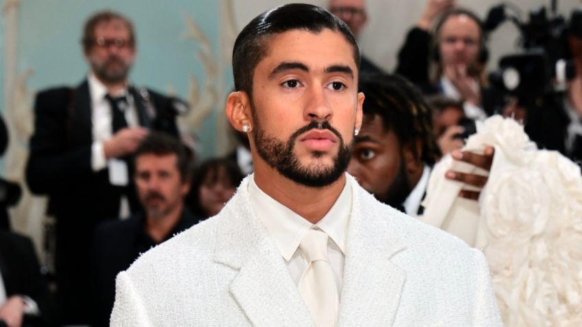 Bad Bunny llegó sin Kendall Jenner a la MET Gala y con una gran “cola” ¿de novia?