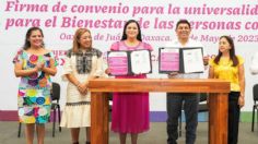 Ariadna Montiel y Salomón Jara firman convenio para ampliar pensión de personas con discapacidad