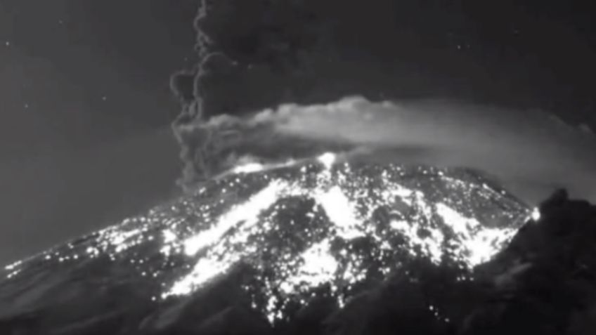 VIDEO: la potente explosión en el volcán Popocatépetl que cimbró Puebla esta madrugada