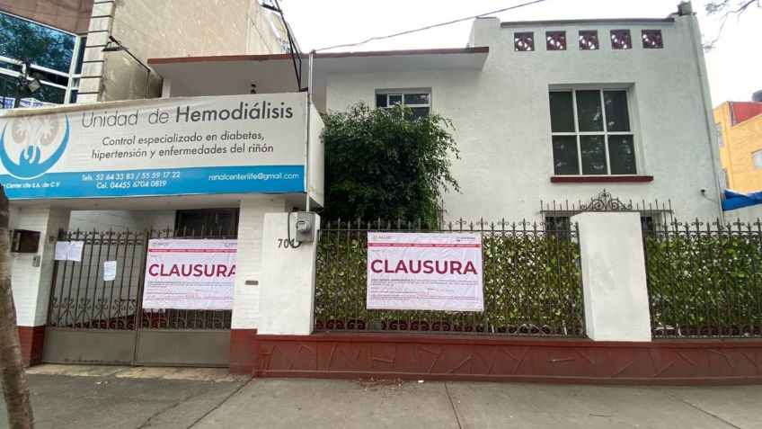 Cofepris clausura Renal Center Life, establecimiento con servicio clandestino de hemodiálisis