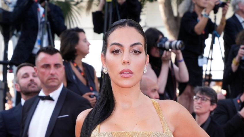 FOTO: Georgina Rodríguez conquista Cannes con vestido dorado estilo diosa griega