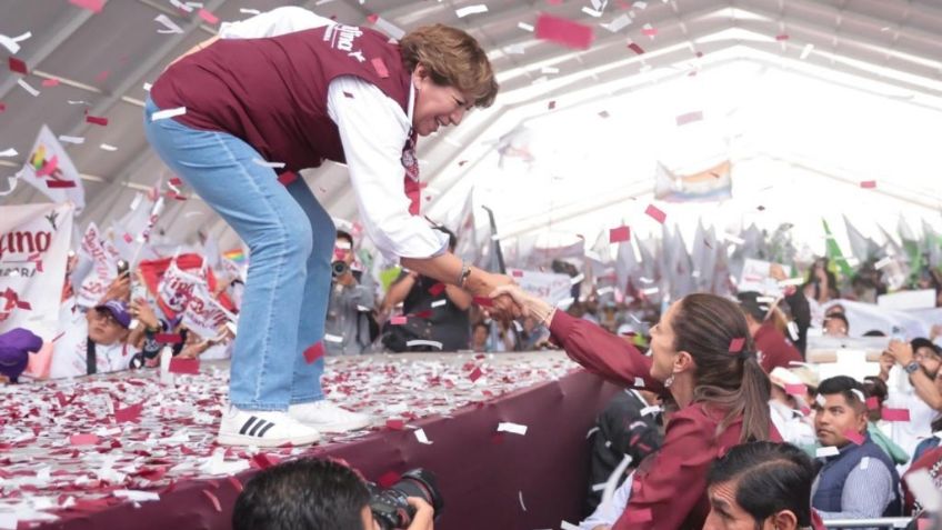 Delfina Gómez une a corcholatas y figuras de la 4T en su cierre de campaña