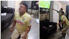 VIDEO: aficionado de las Águilas del América disfruta derrota de Chivas y celebra a gritos el campeonato de Tigres