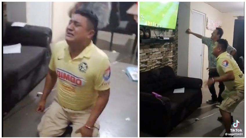 VIDEO: aficionado de las Águilas del América disfruta derrota de Chivas y celebra a gritos el campeonato de Tigres