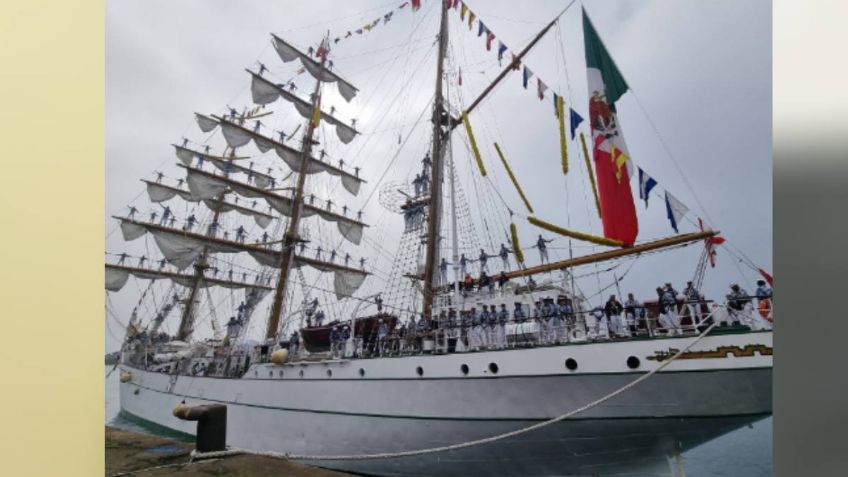 Llega a Gijón el buque escuela Cuauhtémoc