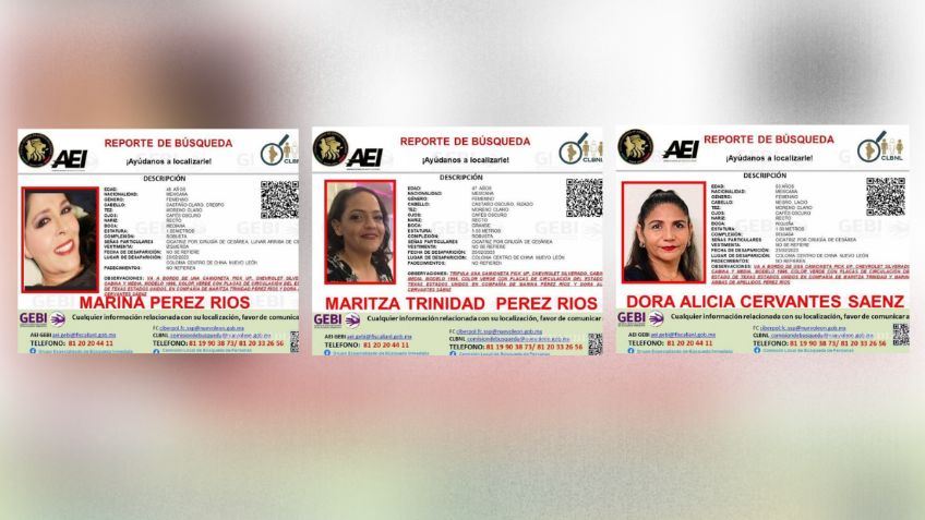 Buscarán en Tamaulipas a Dora, Marina y Maritza, las tres estadounidenses desaparecidas en NL