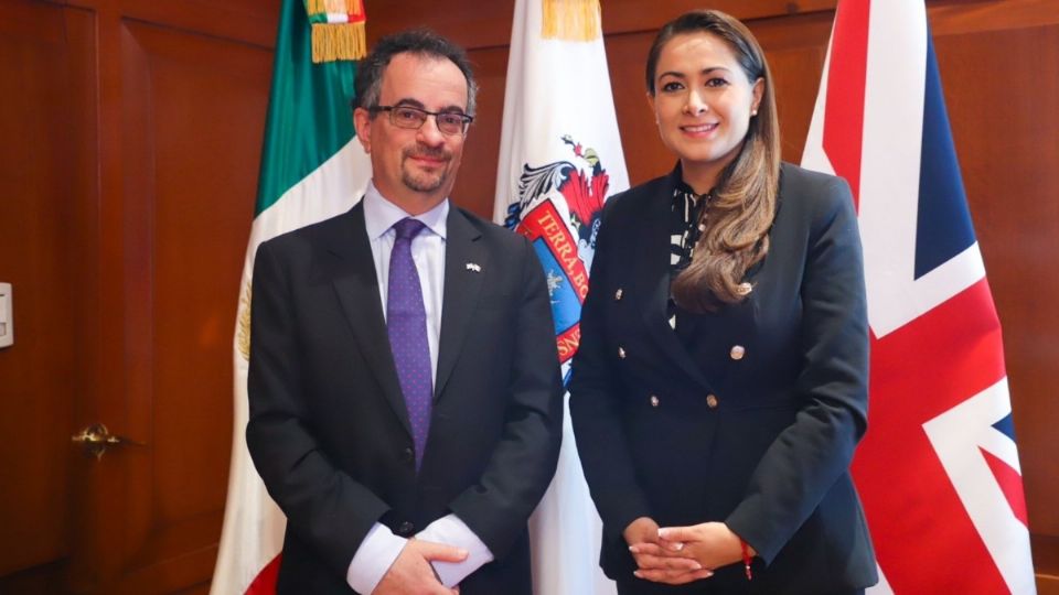 Tere Jiménez sostuvo una reunión con el embajador del Reino Unido en México, Jon Benjamin