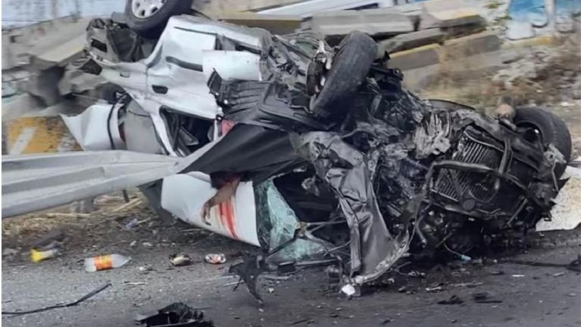 Brutal accidente en la México-Puebla: conductor pierde el control y muere tras caer de un puente