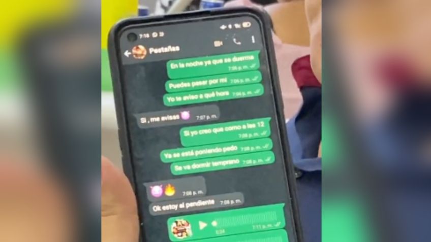 VIDEO | Exhiben infidelidad de mujer con contacto llamado "Pestañas": mensajeaba a su amante frente a su pareja
