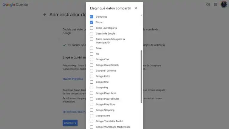 Administrador de cuentas inactivas