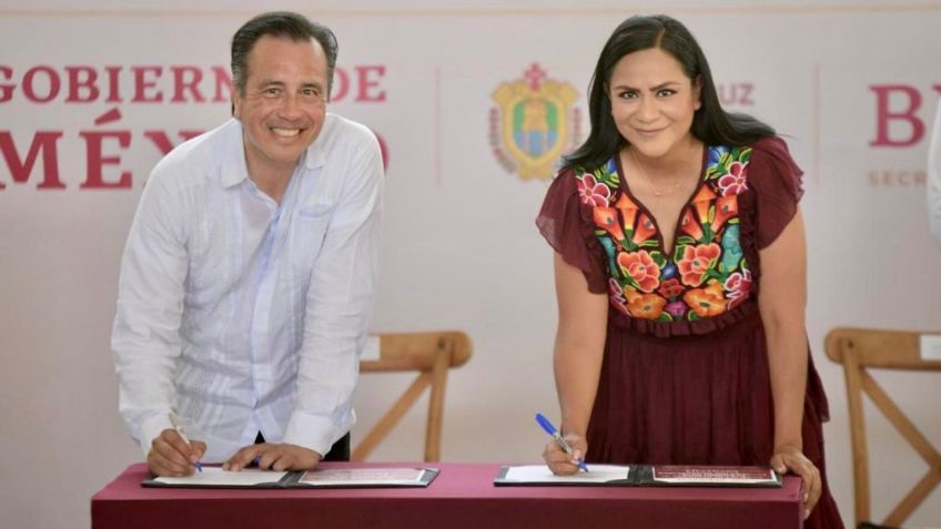 Ariadna Montiel y Cuitláhuac García firman convenio para universalidad de Pensión para el Bienestar de las Personas con Discapacidad