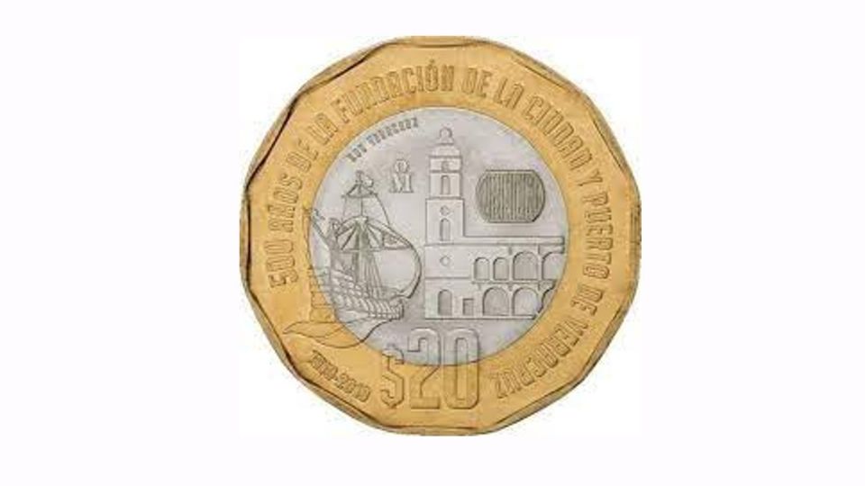 Se trata de una moneda conmemorativa de Veracruz