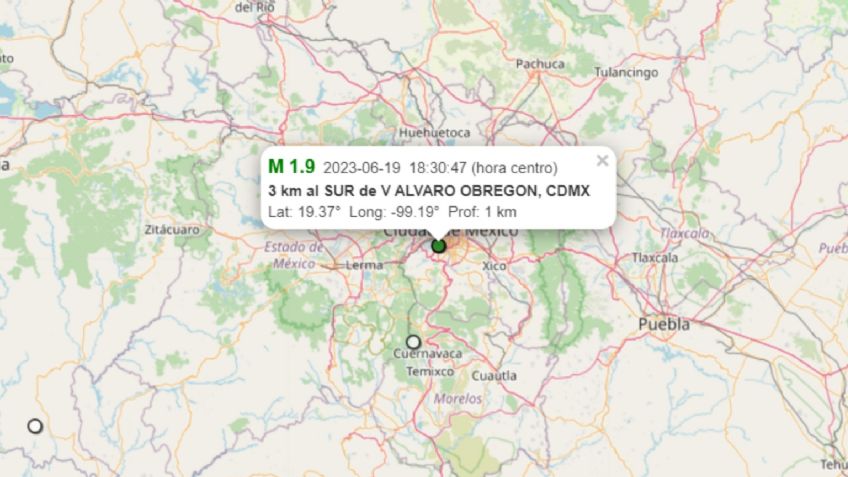 Sismo en la alcaldía Álvaro Obregón, el movimiento se sintió en un algunas zona de la CDMX