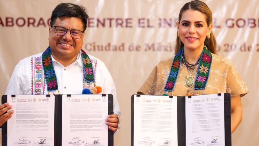 Evelyn Salgado firma convenio con el INPI: combatirán rezago histórico de la comunidad indígena y afromexicana