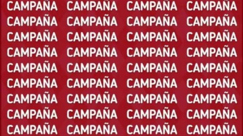 Sólo para superdotados, trata de no perder la calma antes de hallar la palabra 'campana’ en poco tiempo