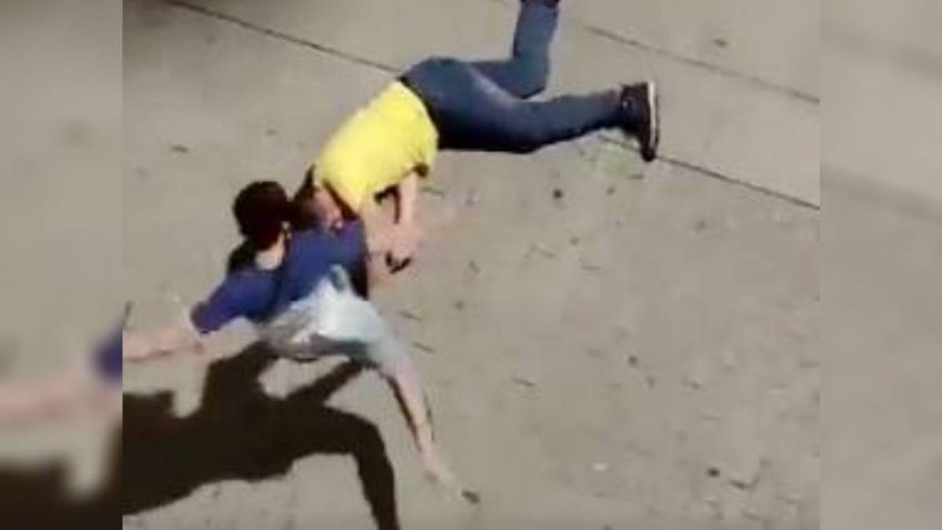 VIDEO: un hombre defiende a su novia de acoso, golpeó brutalmente a otro sujeto en España