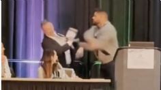 VIDEO: esposo furioso interrumpe una conferencia para defender a su pareja, el ponente la agredió sexualmente